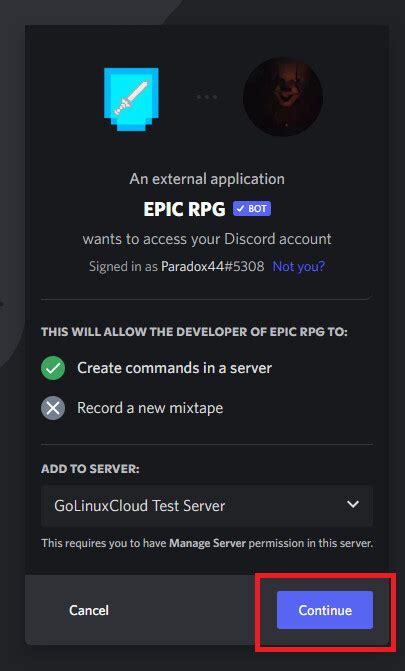 How To Add Epic Rpg Bot On Discord Step By Step Golinuxcloud