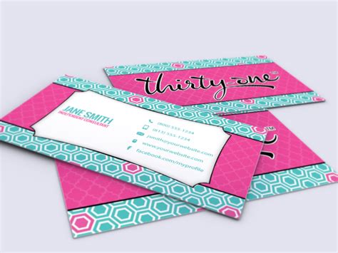 Thirty one independent consultant rubber stamp made to order with your information. Thirty-One Business Cards | Thirty one business