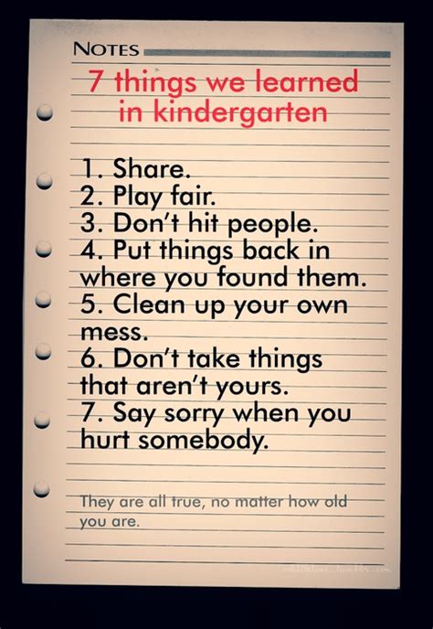Everything I Learned In Kindergarten Quotes Quotesgram