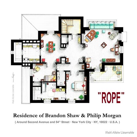 Floorplan Of The Apartment From Hitchocks Rope By Iñaki Aliste