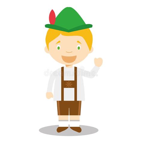 Character From Germany Dressed In The Traditional Bavarian Way Stock