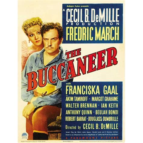 The Buccaneer Movie Poster Style C 11 X 17 1937