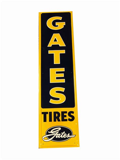 Circa 1950s Gates Tires Tin Sign