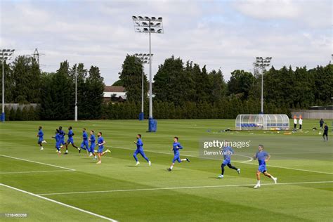 Chelsea Squad During A Training Session At Chelsea Training Ground On
