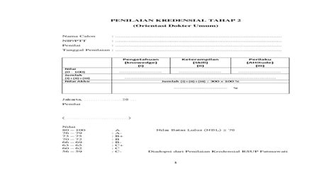 Penilaian Kredensial Tahap 2 Pdf Document