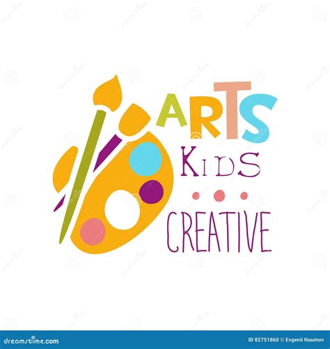 Kids Creative Class Template Promotional Logo With Palette And