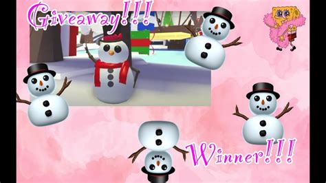 Snowman Giveaway Winner Adopt Me New Winter Pet Xxizzybeezxx