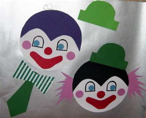 Clown basteln mit kindern aus. Bastelvorlage Clown aus Tonpapier selber basteln