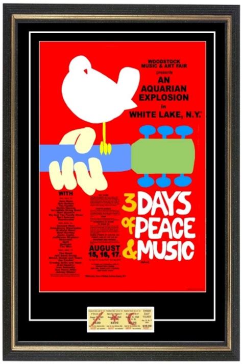 Woodstock 1969 Concert Poster Ticket Ready To Frame Wow Woodstock