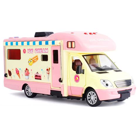 132 Ice Cream Truck Model Car Diecast T Toy Vehiclekids Pink W