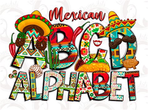 Mexican Alphabet Png Mexican Bundle Png Mexican Doodle Letters Png