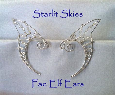 Sterling Silver Wire Elf Ears Crafted With Swarovski Crystals Etsy