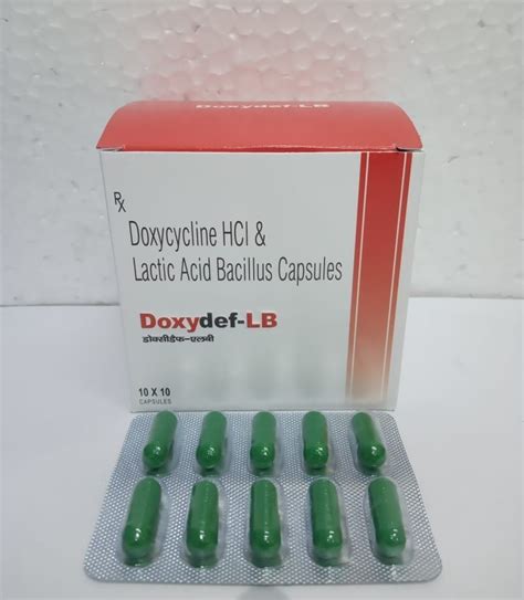 Doxydef Lb Cap Doxycycline 400 Mg Lactic Acid 1010 Prescription Rs