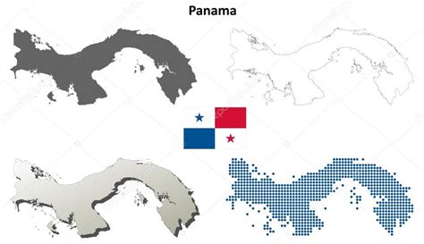 Mapa Del Pa S Pa S Mapa Del Esquema Silueta Panama Contexto Imagen
