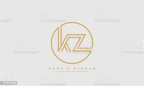 ilustración de kz o zk letras alfabeto icono logotipo vector y más vectores libres de derechos