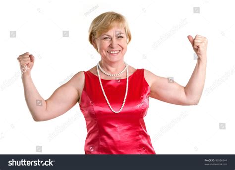 Portrait Fit Senior Woman Flexing Her Stock Photo 99526244