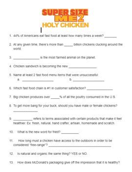 Super Size Me 2 Movie Guide with Answers by Your Amiga Miss Sierega