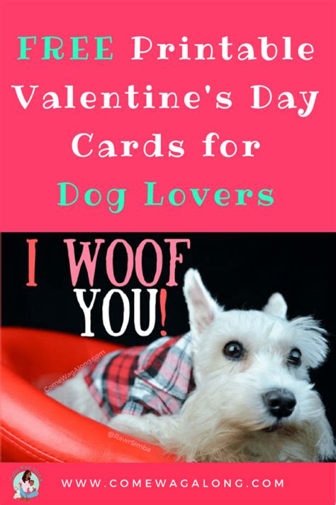 Free Printable Valentines Day Cards For Dog Lovers Come Wag Along