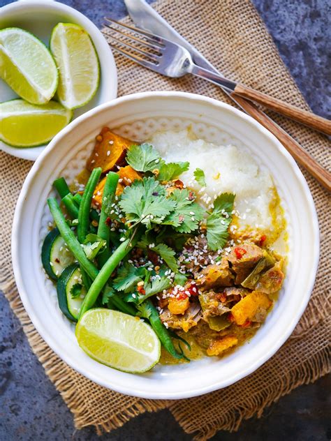 In this incredibly tasty dish, we've slow cooked a lamb shoulder until it falls apart. Slow Cooker Lamb Pumpkin Curry | Nourish Everyday