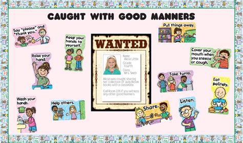 Good Manners Bulletin Board Set Manners Preschool Bulletin Board