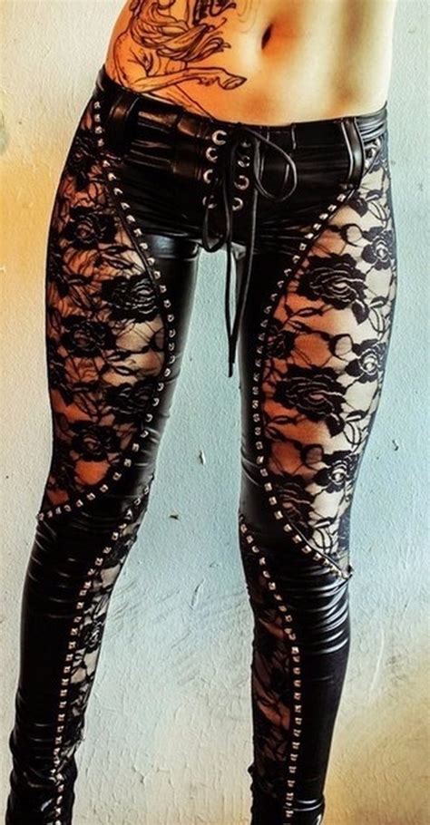 Black Lace Sexy Leather Jeans Casual Pants In Jeans From Womens