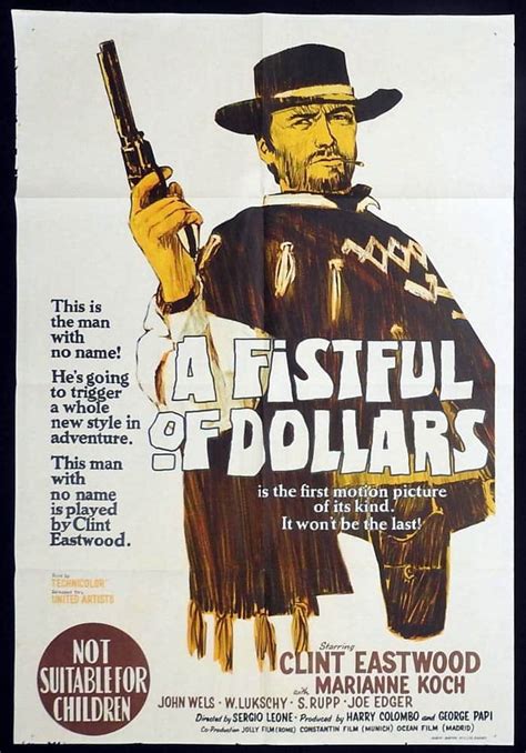 A Fistful Of Dollars Original Australian One Sheet Movie Poster Clint Eastwood Moviemem