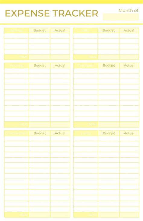 Expense Tracker By Category Printable The Budget Empire