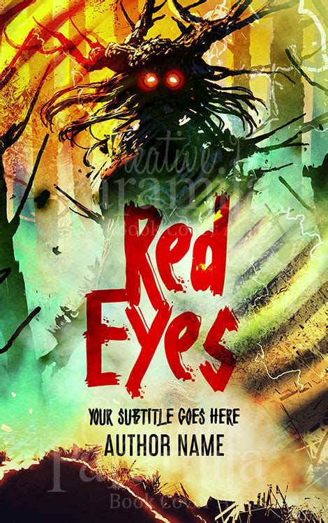 Red Eyes Creepy Horror Book Cover Premade Book Cover Design