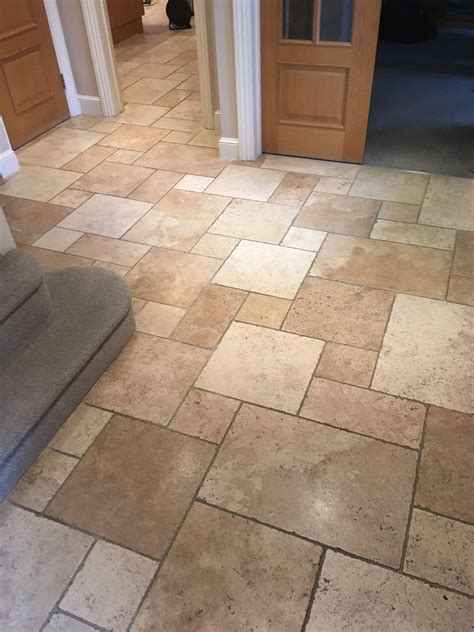 Professional Clean Of A Travertine Tiled Floor In Sunbury On Thames