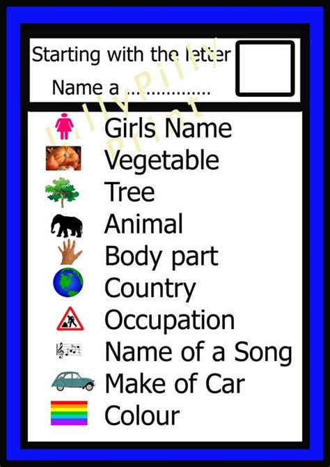 Check spelling or type a new query. 60 best images about Activities: scattegories, ABC, name things on Pinterest | Word games, Draw ...