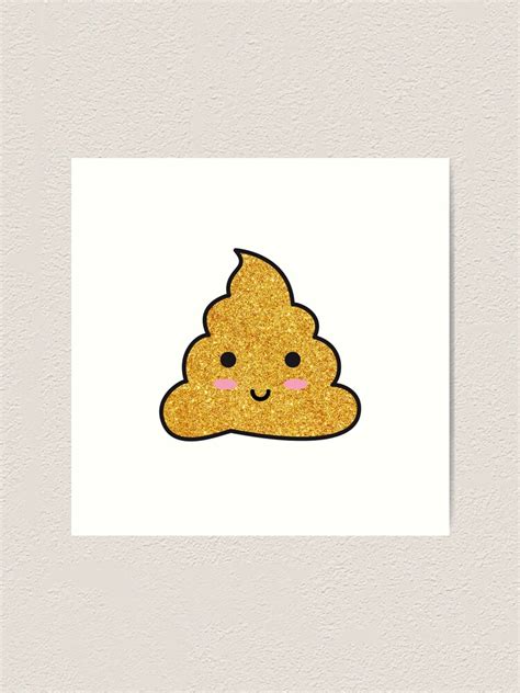 Gold Glitter Poop Emoji Art Print For Sale By Beakraus Redbubble