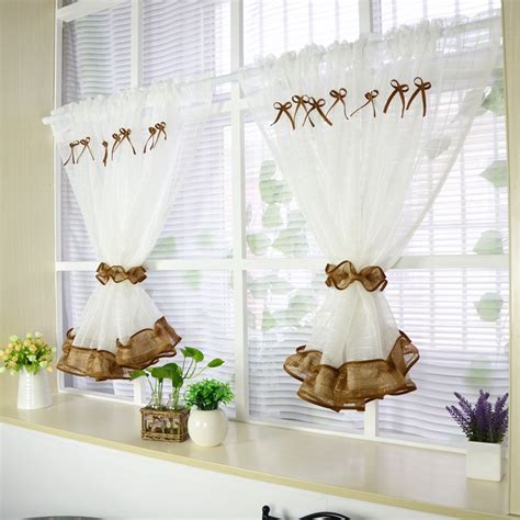 Venetian blinds are a smart idea for. Short Curtains For Kitchen Tulle For Windows Roman Curtain ...