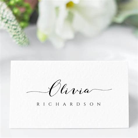 Wedding Place Card Template Place Card Printable Calligraphy Etsy