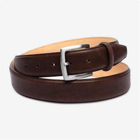 Dark Brown Leather Belt With Silver Buckle By Arthur Knight