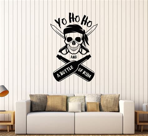 Vinyl Wall Stickers Pirate Skull Decor For Childrens Room Decal Mural