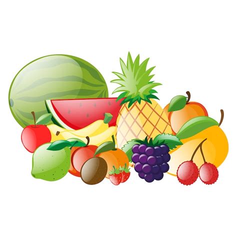 Free Vector Coloured Fruits Collection