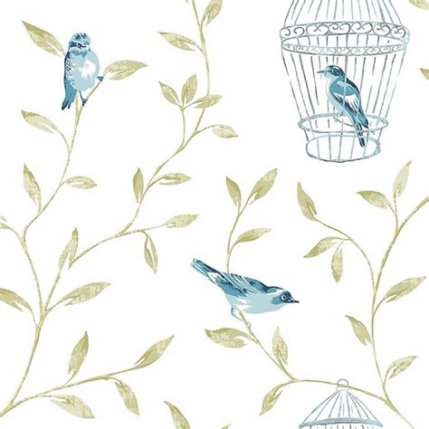 Graham And Brown Teal Birds And Cages Wallpaper 50 517 The Home Depot