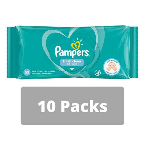 Pampers Fresh Clean Baby Wipes 52s 10 Packs Welfare Pharmacy Uk