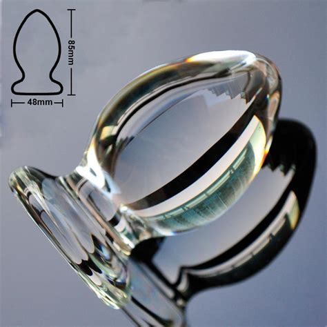 48mm Vagina Ball Big Pyrex Glass Anal Dildo Bead Large Crystal Butt Plug Fake Penis Adult