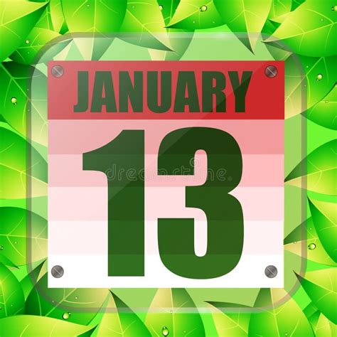 January 13th Day 13 Of Monthsimple Calendar Icon On White Background