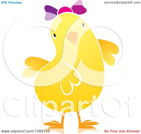clipart cute yellow chick wearing a bow 2 royalty free vector illustration by lal perera 1098735
