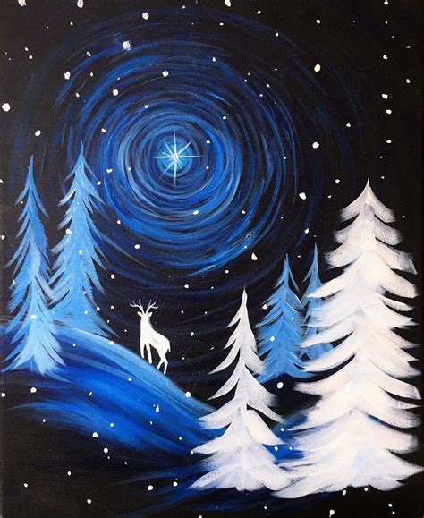 Paintings Uncorked Canvas Painting Winter Wonderland Holiday Art