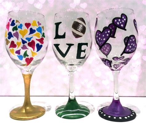 Wine Glass Hearts Pinots Palette Painting