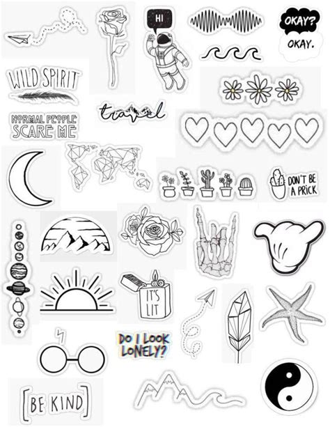 Pin By Sofia Orozco On Marifer Black And White Stickers Tumblr