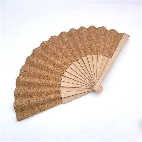 Sustainable Cork Wood Hand Fan