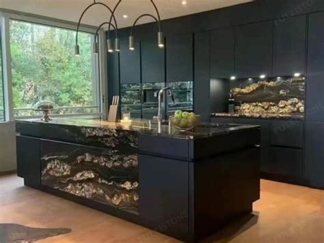 Black Fusion Granite Kitchen Countertops Fulei Stone