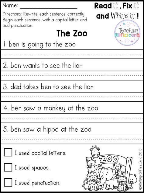 Best 25 Simple Sentences Worksheet First Grade Writing 1st Grade
