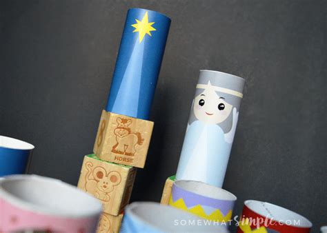 Toilet Paper Roll Nativity Craft Printables Somewhat Simple
