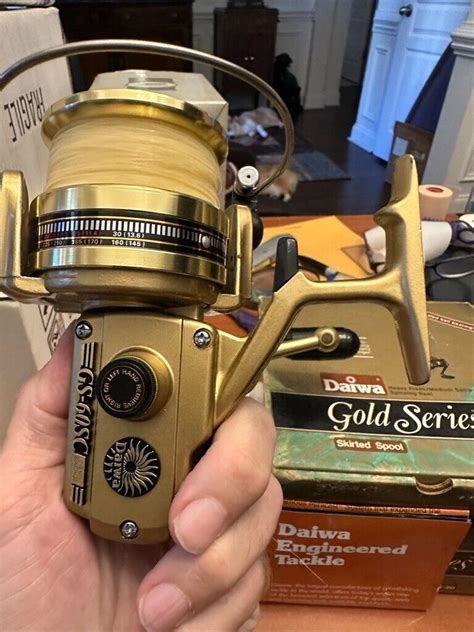 Vintage Daiwa Gold Series Gs Skirted Spool Spinning Reel Box Papers