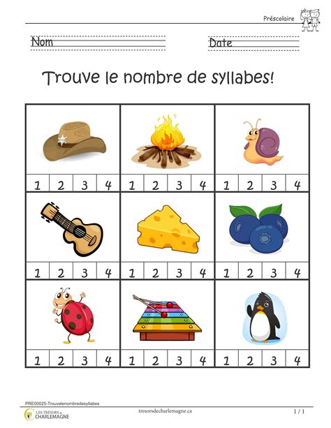 Phonologie Brevet Compter Les Syllabes Syllabes Maternelle The Best